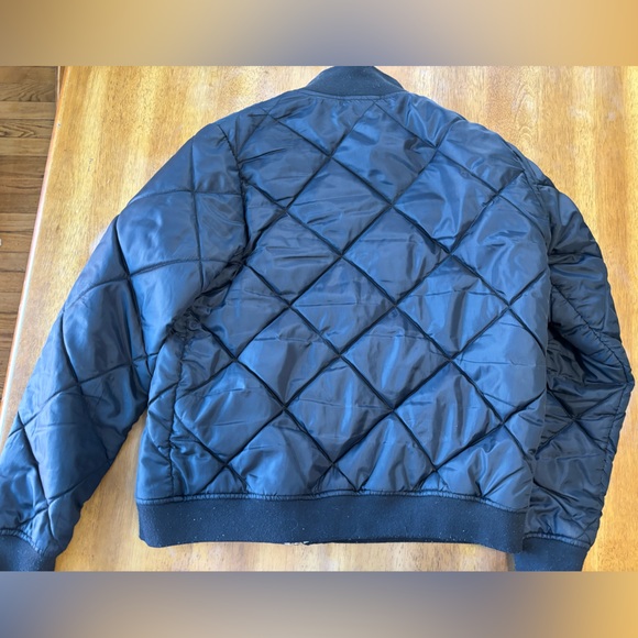 Dickies Women’s Black Quilted Bomber Jacket Size Medium - Picture 3 of 6